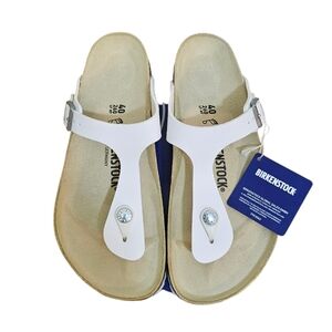 Birkenstock Gizeh BS Birko Flpr White Sandal Size 40 NWT!